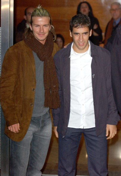 David Beckham and Raúl González Blanco of Real Madrid Give Christmas Presents to Children at the Zarzuela Clinic 2003