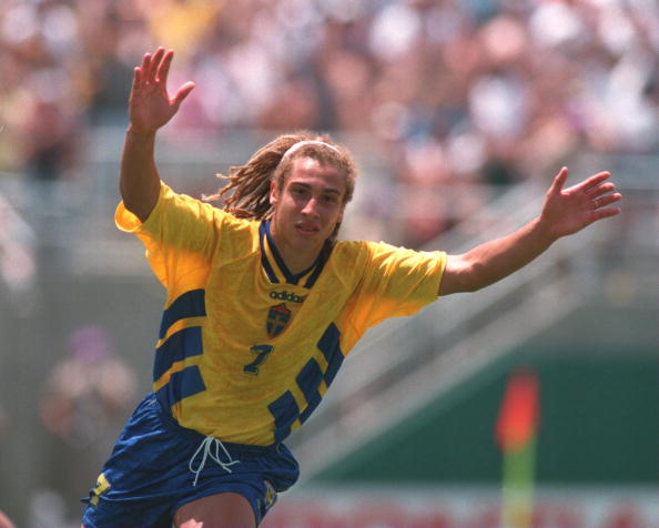 هنریک لارسن 23 ساله (سال 1994 در تیم ملی سوئد) - Henrik Larsson
