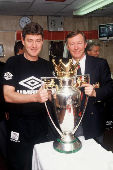 Brian Kidd and Sir Alex Ferguson celebrate FA Carling Premiership 1993