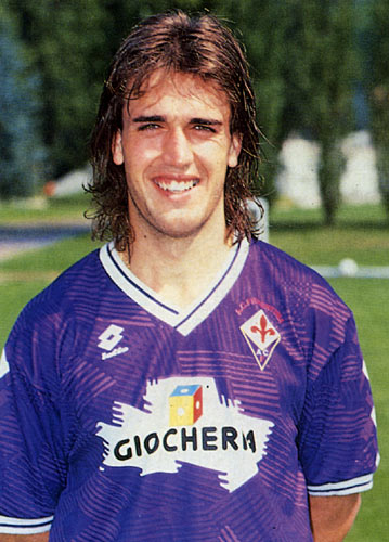 گابریل باتیستوتا 22 ساله (سال 1991 در تیم فیورنتینا) - Gabriel Batistuta