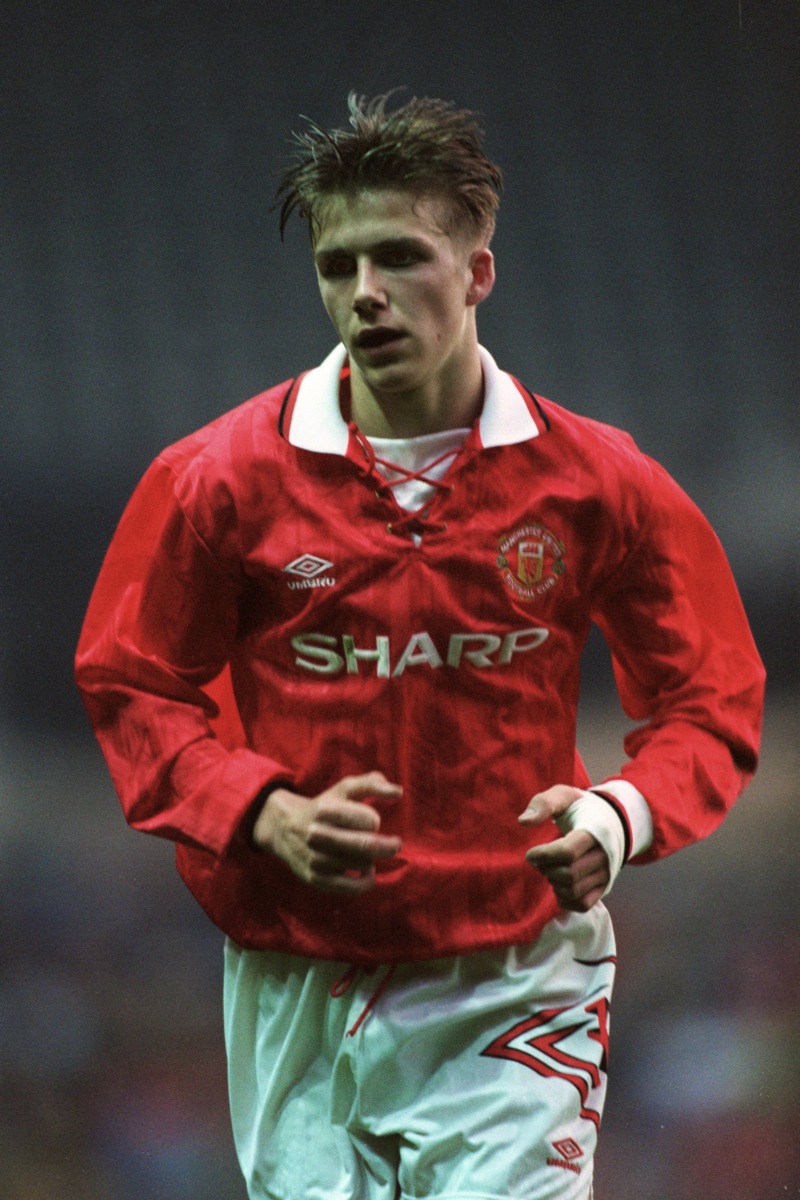 دیوید بکهام 18 ساله (سال 1993 در تیم منچستریونایتد) - David Beckham