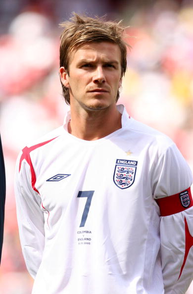 England's David Beckham on Tuesday May 31st, 2005, during an international friendly soccer match at Giants Stadium in East Rutherford, New Jersey between England and Colombia 2005