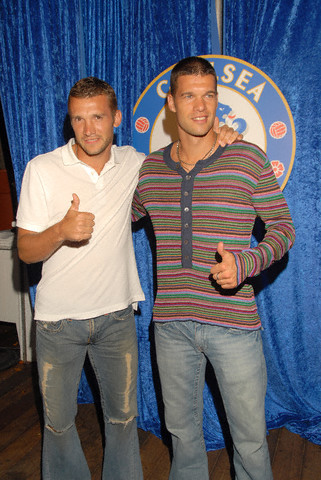 Chelsea Football Club Players Andriy Shevchenko and Michael Ballack arrive at the WMA's Chelsea Football Club Hit the Ground Running party at the Skybar in West Hollywood, California. 2006