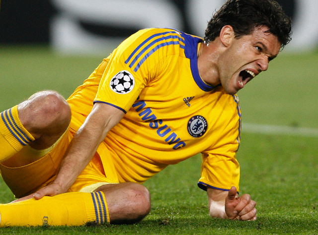 Football- Soccer-Champions League 2008-2009. Michael Ballack during the match played between Barcelona FC and Chelsea at the Camp Nou Stadium, Spain, Tuesday 28th of April 2009.