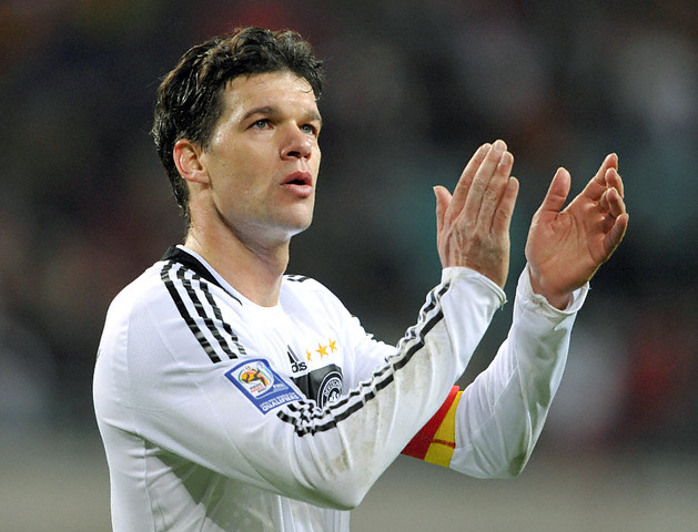 Germany's Michael Ballack applauds during the World Cup qualifier of group 4 Germany vs Liechtenstein at 'Zentralstadion' in Leipzig, Germany, 28 March 2009. Germany won the match by 4-0.