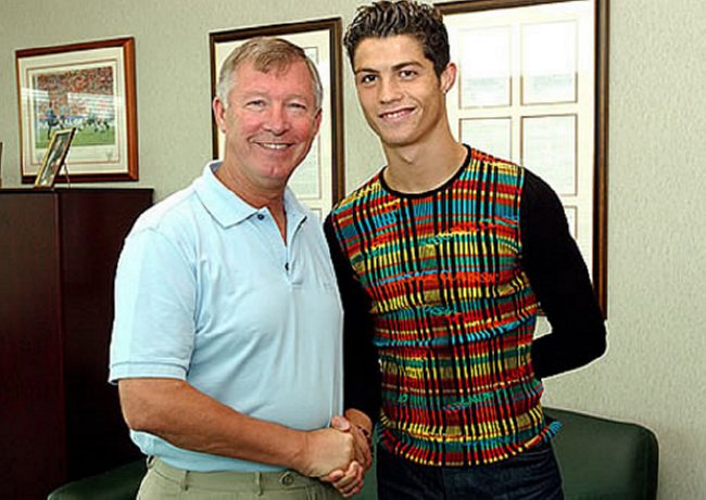 Ferguson signs up Cristiano Ronaldo for £15 million (the sweater alone was worth every penny) from Sporting Lisbon, September 2003