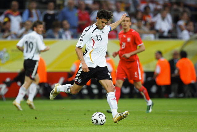 Michael Ballack (GER) during a group A match of 2006 FIFA World Cup between Germany and Poland in Dortmund. Germany won the match 1-0.
