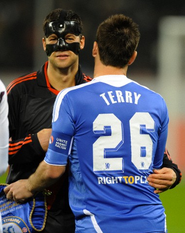Michael Ballack of Bayer 04 Leverkusen and John Terry of Chelsea shake hands 2011