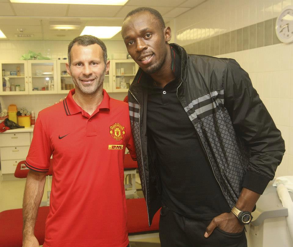 رایان گیگز و یوساین بولت (رکورددار دو 100 متر) - Usain Bolt & Ryan Giggs
