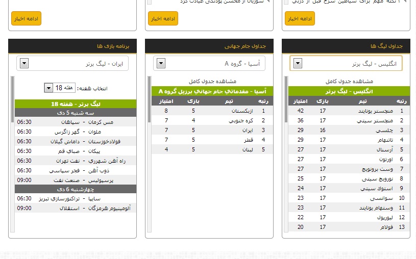 امکانات جدید سایت