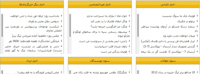 معرفی ستون های سایت