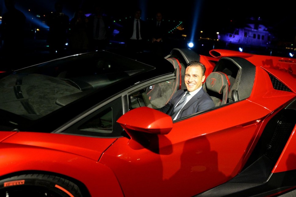 fabio cannavaro  with lamborghini veneno