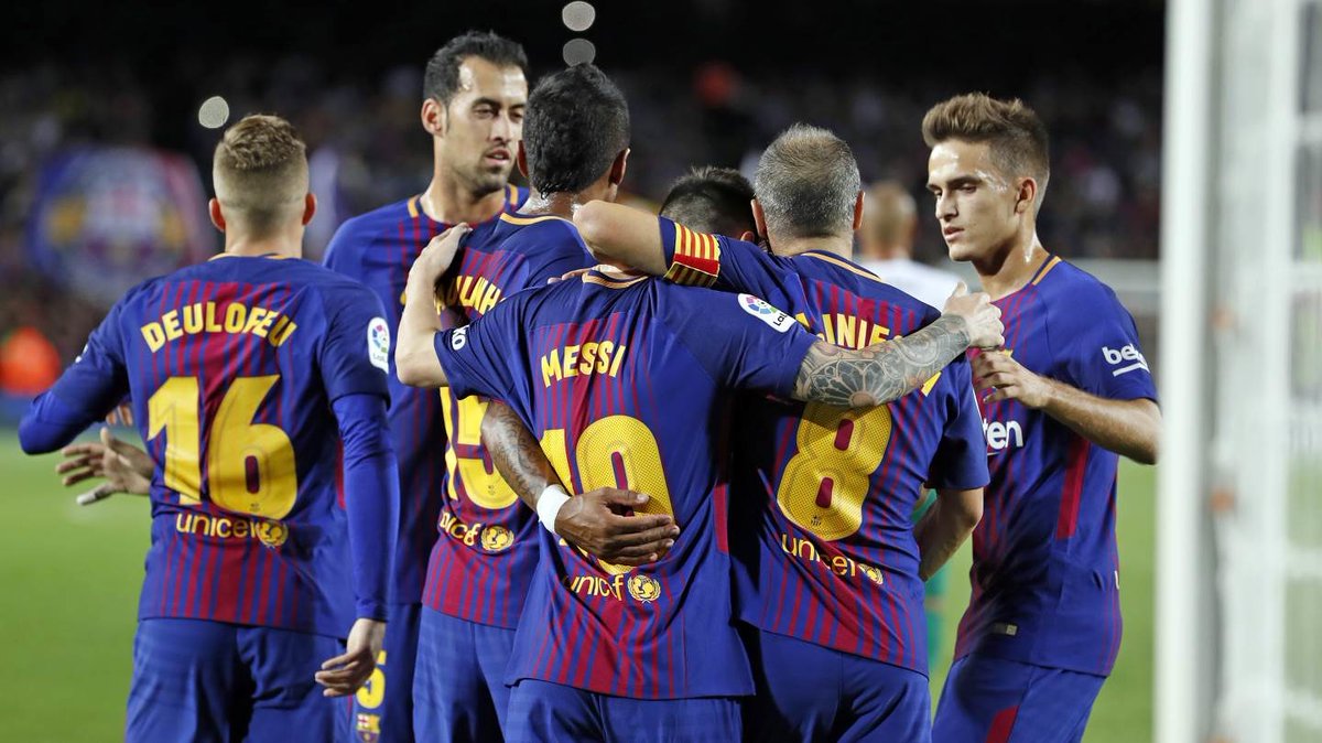 FC Barcelona - لالیگا - بارسلونا- Denis Suarez- Lionel Messi - Andres Iniesta - Paulinho - Sergio Busquets - Gerard Deulofeu