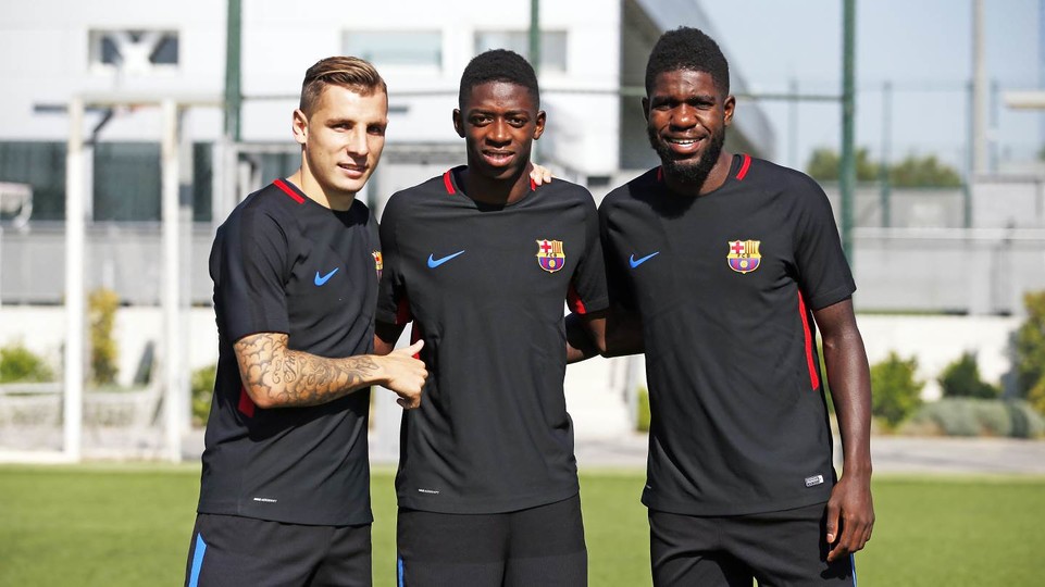 بارسلونا - لالیگا -Samuel Umtiti - Lucas Digne - Ousmane Dembélé  - FC Barcelona