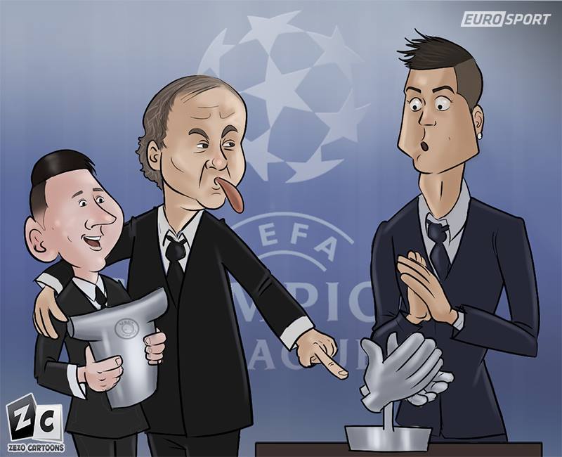 آنچه که دیشب در مراسم انتخاب بهترین بازیکن سال اروپا رخ داد (کاریکاتور)