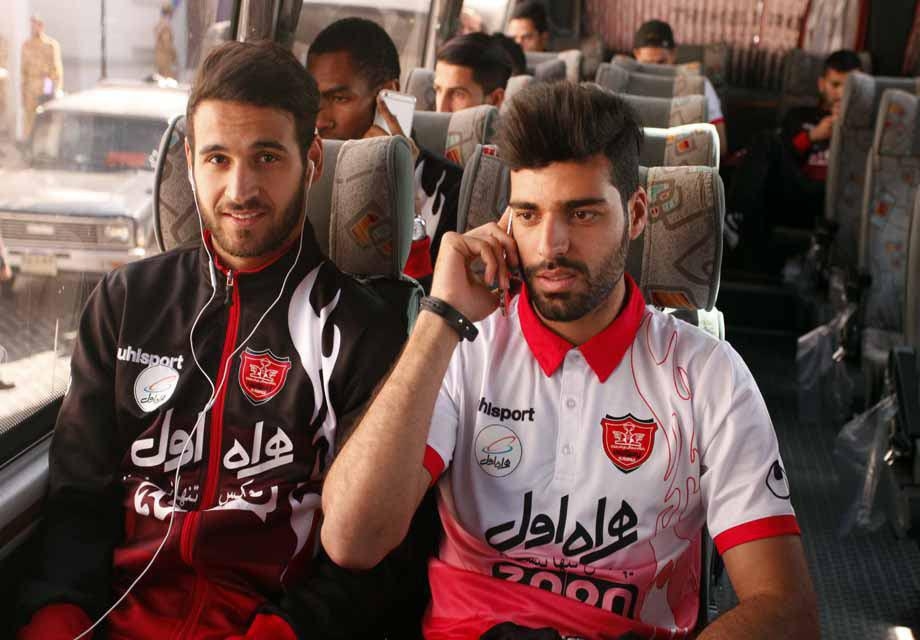 بازیکنان پرسپولیس-پرسپولیس-لیگ برتر ایران-پرسپولیسی ها در اتوبوس