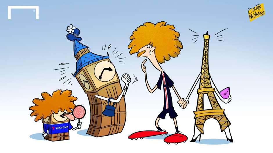 داوید لوئیز و دو راهی بین لندن و پاریس (کاریکاتور)