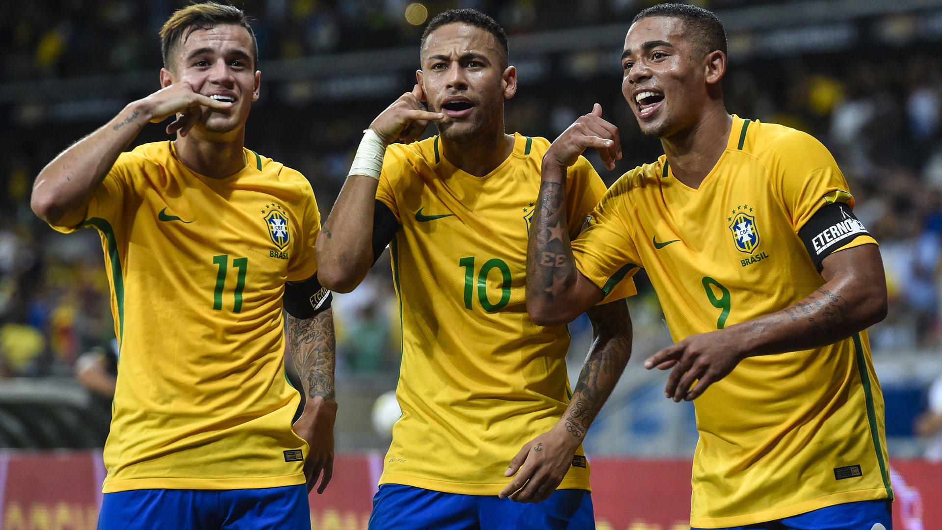 Brazil- Neymar- Coutinho- Jesus- گابریل ژسوس- فیلیپه کوتینیو- نیمار- تیم ملی برزیل