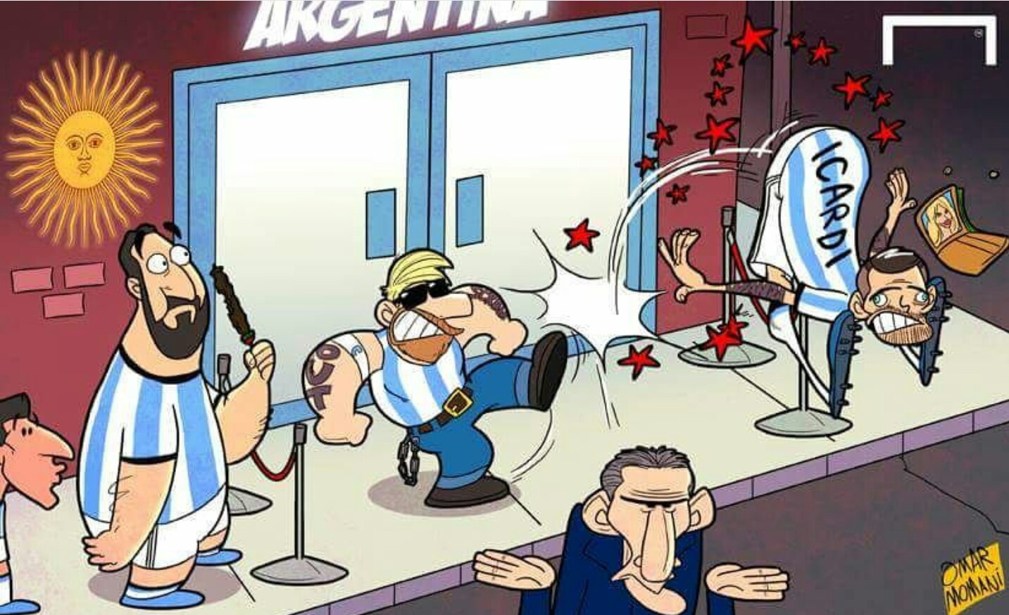 نقش مسی در عدم دعوت از ایکاردی به تیم ملی آرژانتین (کاریکاتور)