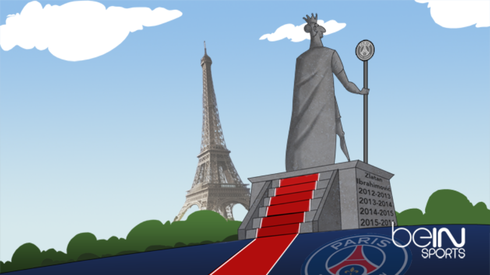 ساخت مجسمه زلاتان در پاریس (کاریکاتور)