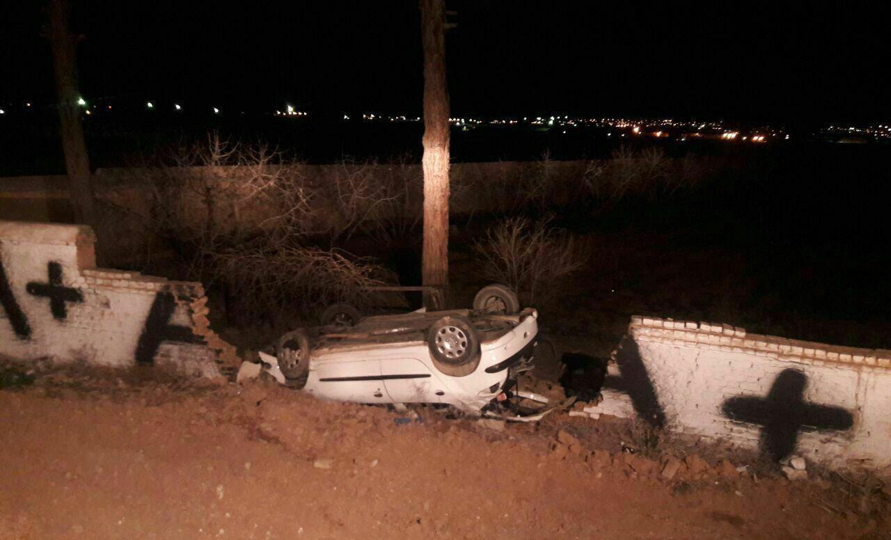 حادثه برای مهاجم نفت تهران؛ خودروی امیر ارسلان مطهری واژگون شد