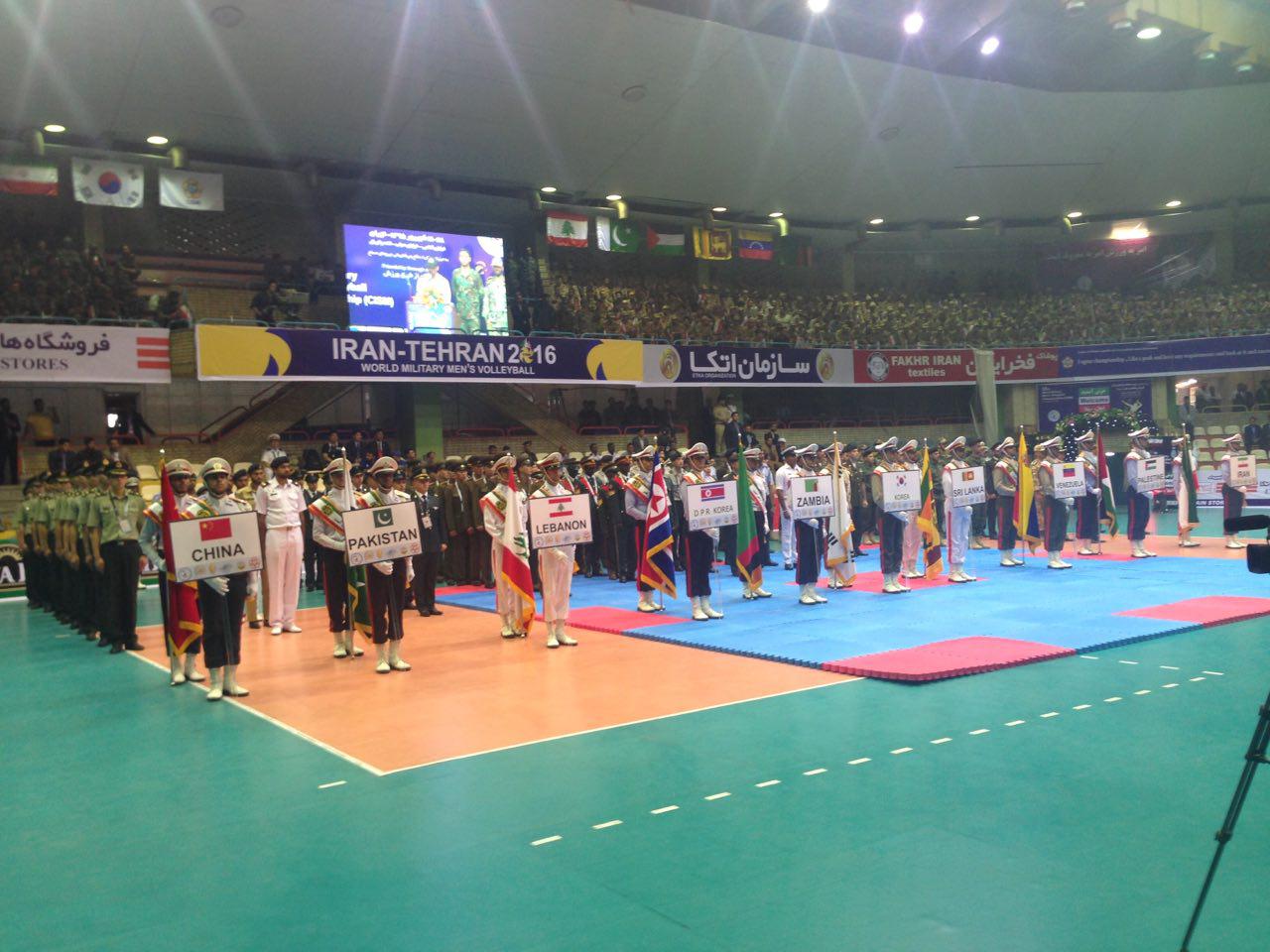 والیبال قهرمانی نظامیان جهان؛ پیروزی ایران مقابل چین در حضور مهمانان ویژه