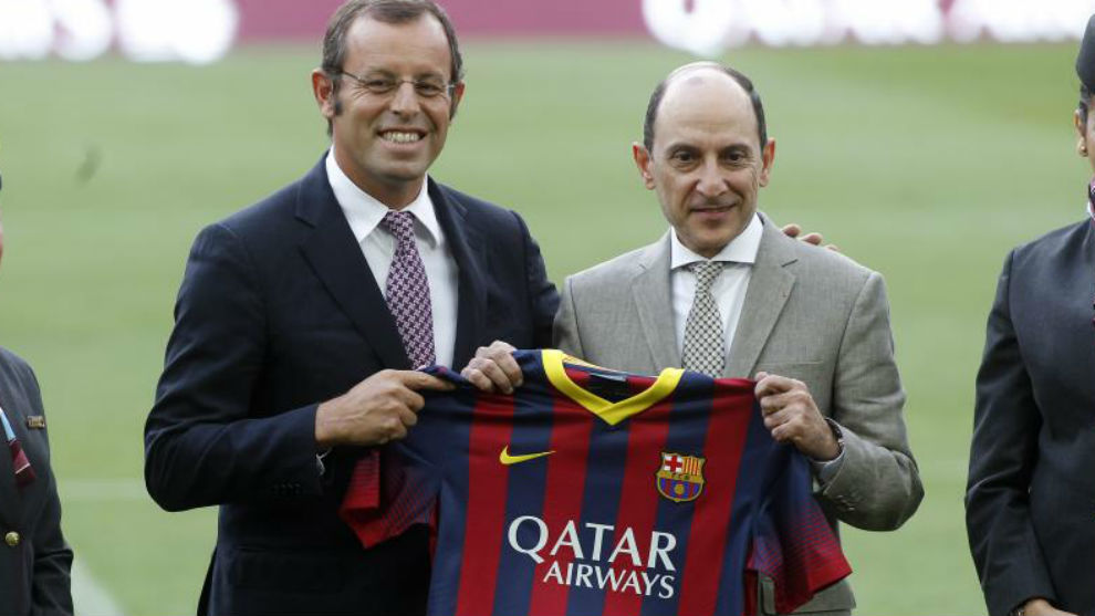 رئیس باشگاه بارسلونا - قطر ایرویز - اسپانسر بارسلونا