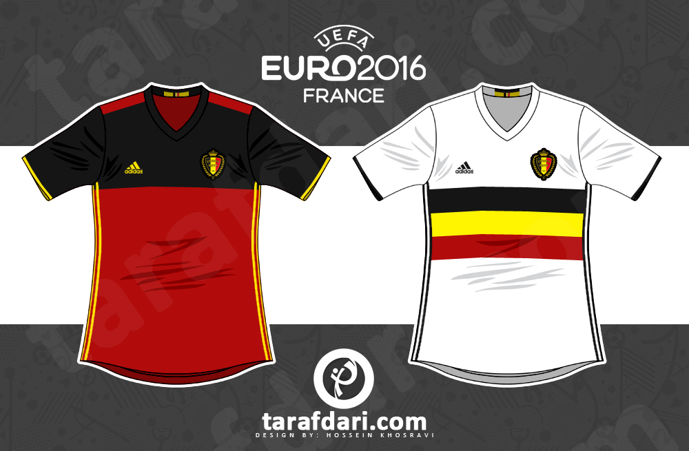یورو 2016؛ اینفوگرافیک اختصاصی طرفداری، تمام لباس های بلژیک در تاریخ یورو
