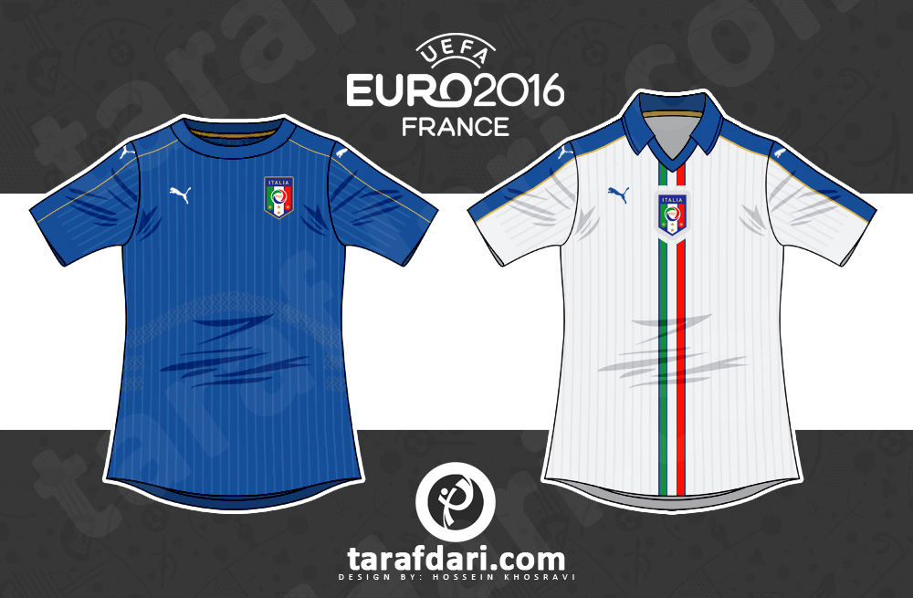 یورو 2016؛ اینفوگرافیک اختصاصی طرفداری، تمام لباس های ایتالیا در تاریخ یورو