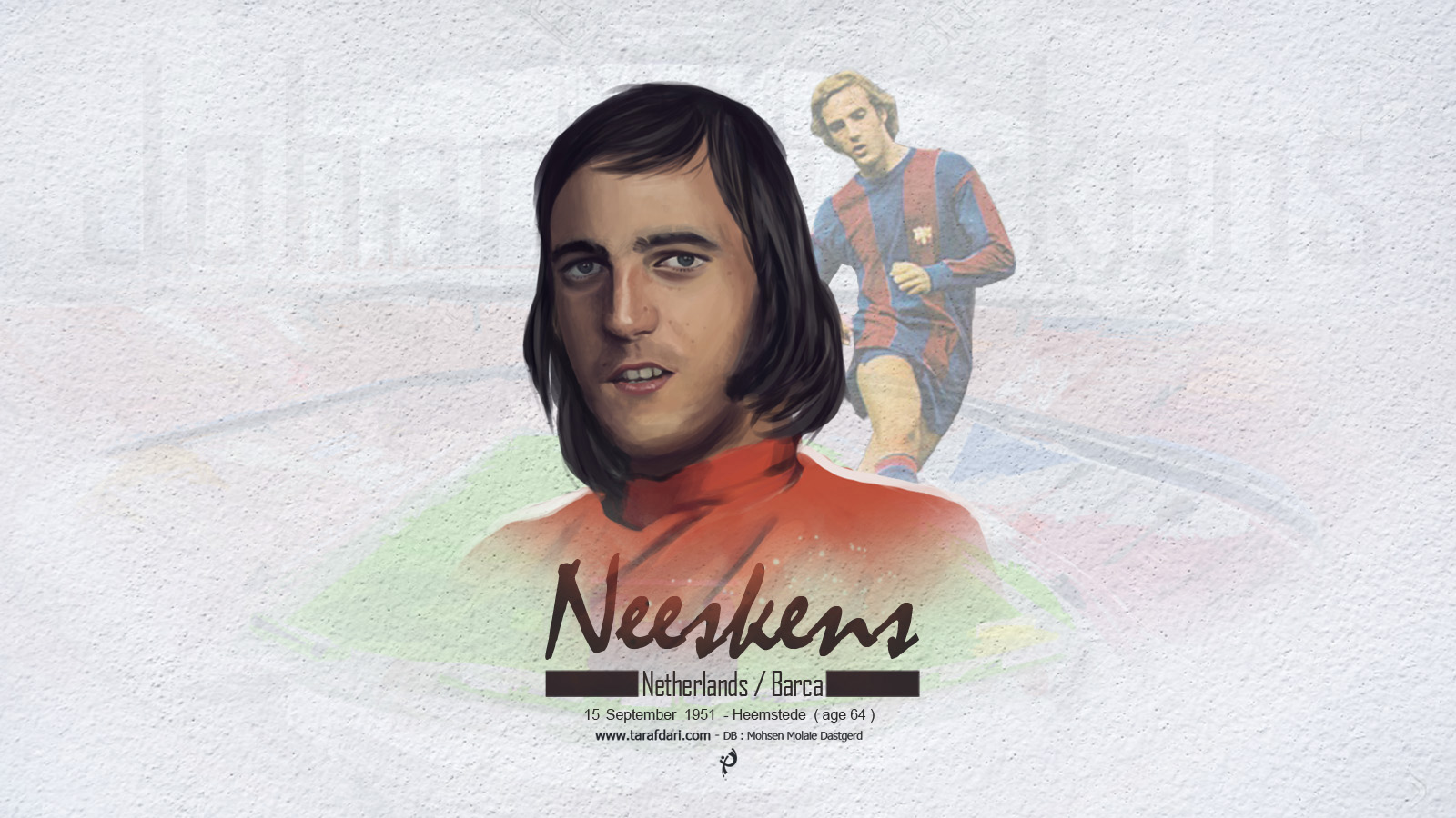 پوستر اختصاصی طرفداری؛ یوهان نیسکنز، فوق ستاره هلندی دهه هفتاد بارسلونا