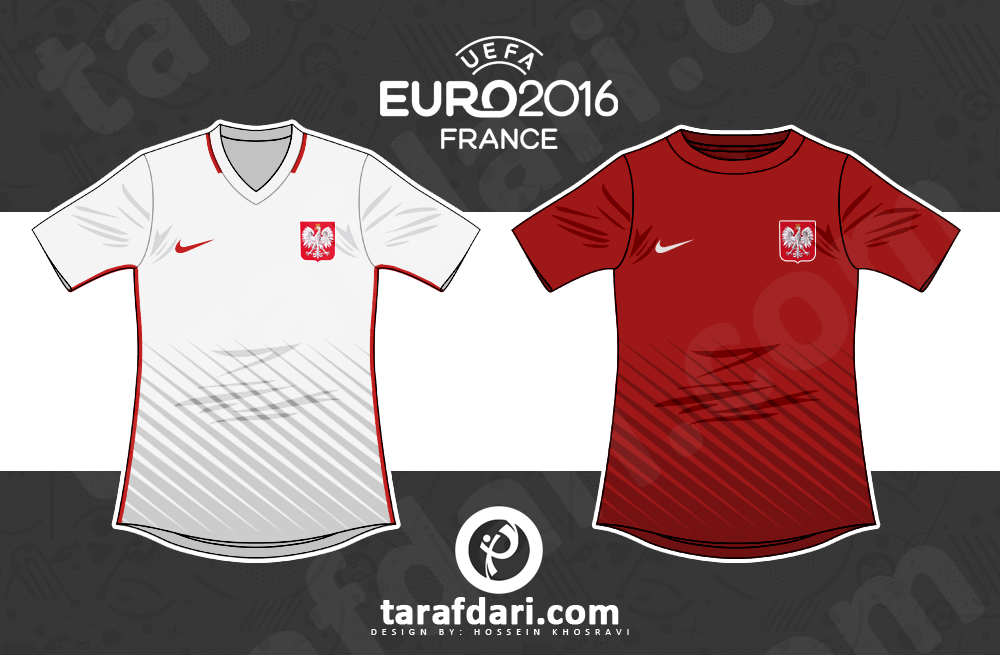یورو 2016؛ اینفوگرافیک اختصاصی طرفداری، تمام لباس های لهستان در تاریخ یورو