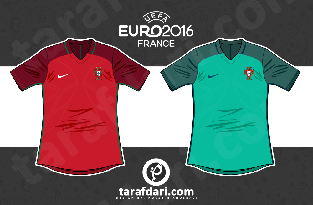 یورو 2016؛ اینفوگرافیک اختصاصی طرفداری، تمام لباس های پرتغال در تاریخ یورو