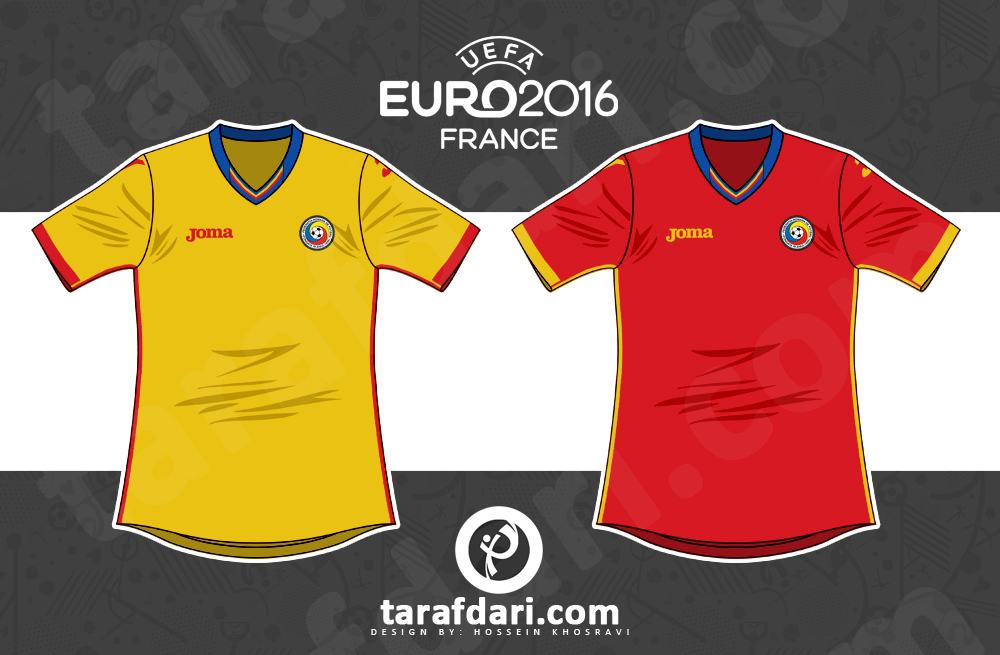 یورو 2016؛ اینفوگرافیک اختصاصی طرفداری، تمام لباس های رومانی در تاریخ یورو