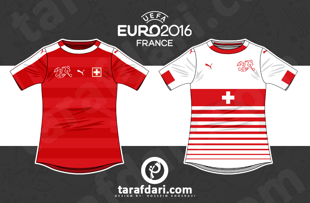 یورو 2016؛ اینفوگرافیک اختصاصی طرفداری، تمام لباس های سوئیس در تاریخ یورو