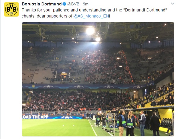 دورتموند - موناکو - لیگ قهرمانان اروپا - حمله به اتوبوس دورتموند - حمایت هواداران موناکو از دورتموند