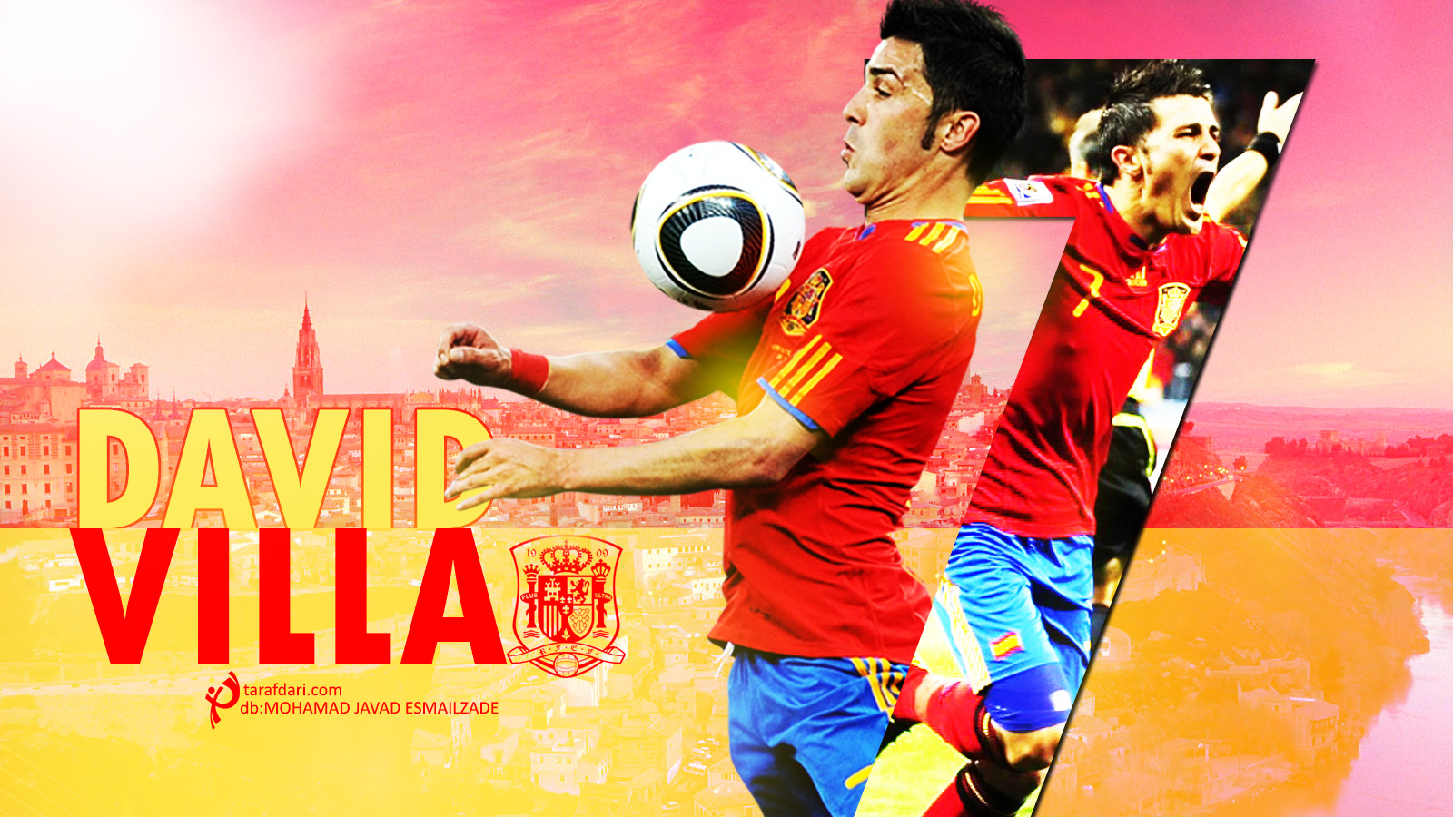 پوستر اختصاصی طرفداری؛ داوید ویا، شماره هفت سابق تیم ملی اسپانیا