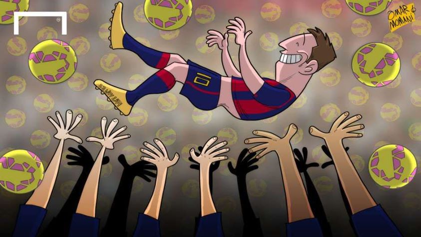 کاریکاتور روز: لیونل مسی بهترین گلزن تاریخ لالیگا شد
