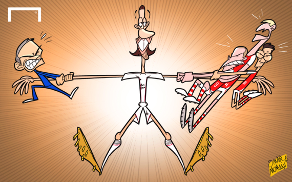کاریکاتور روز: جنگ آرسنال و چلسی برای جذب سامی خدیرا