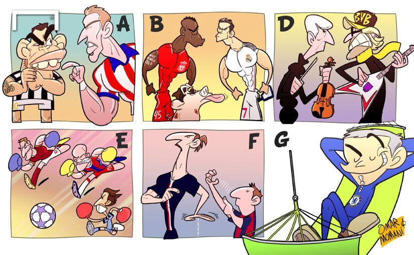 کاریکاتور روز: وضعیت تیم ها پس از قرعه کشی لیگ قهرمانان اروپا