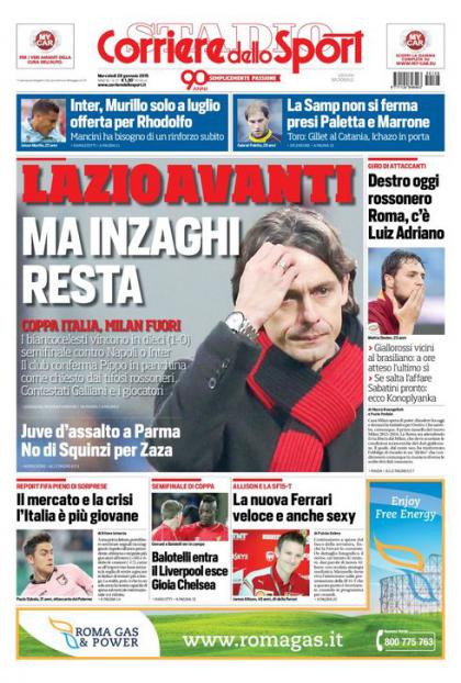 گیشه مطبوعات ایتالیا؛ 28 ژانویه 2015