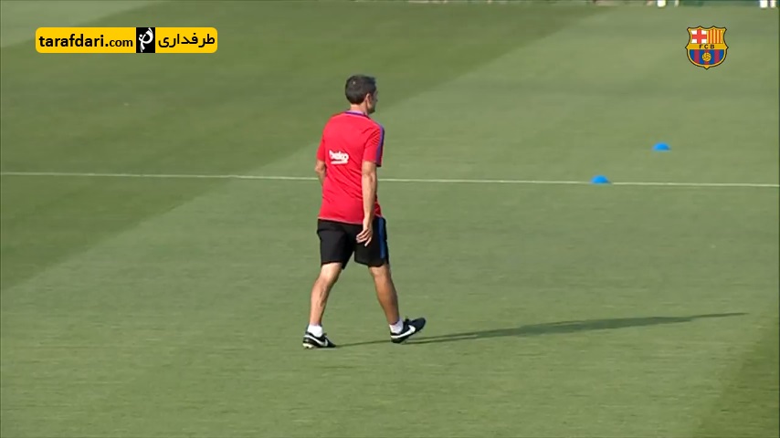 تمرینات بارسلونا - barcelona training - ارنستو والورده - عثمان دمبله - آندرس اینیستا