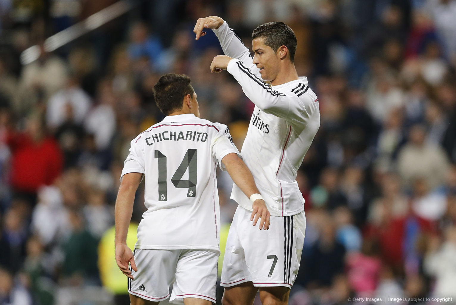 Chicharito Hermandez Of Real Madrid Cf Celebrates With