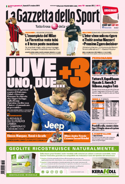 عناوین مهم روزنامه های کشور ایتالیا؛ 27 اکتبر 2014