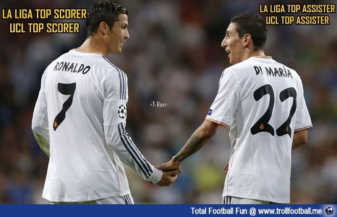 رونالدو <بهترین گلزن> و دیماریا <بهترین پاسور> Laliga و Ucl