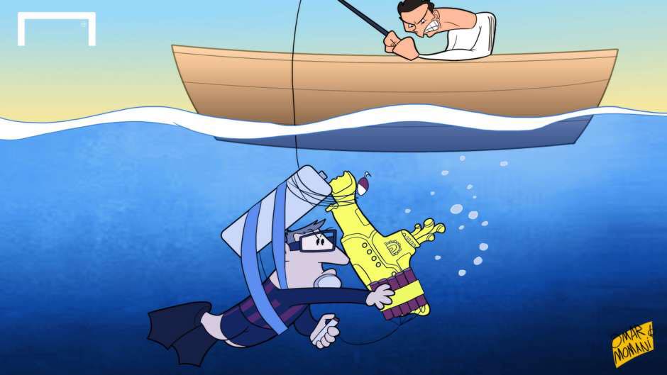 کاریکاتور روز: جادوی مسی و غرق شدن زیر دریایی زرد