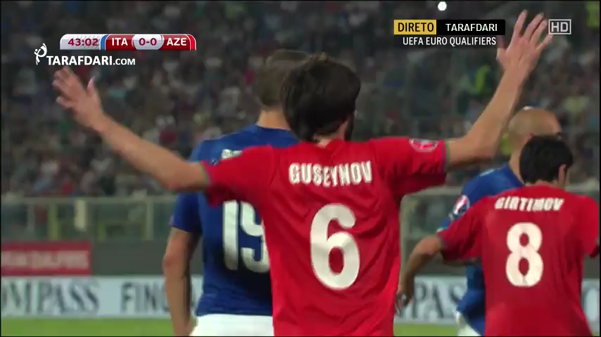 گل های بازی ایتالیا 2 - 1 آذربایجان
