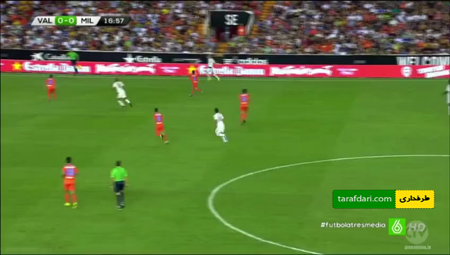 گل های بازی والنسیا 2 - 1 میلان