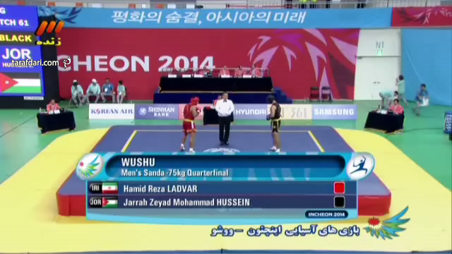 ویدیو؛ بازی های آسیایی (ووشو)- پیروزی حمیدرضا لادور در مقابل حریف اردنی