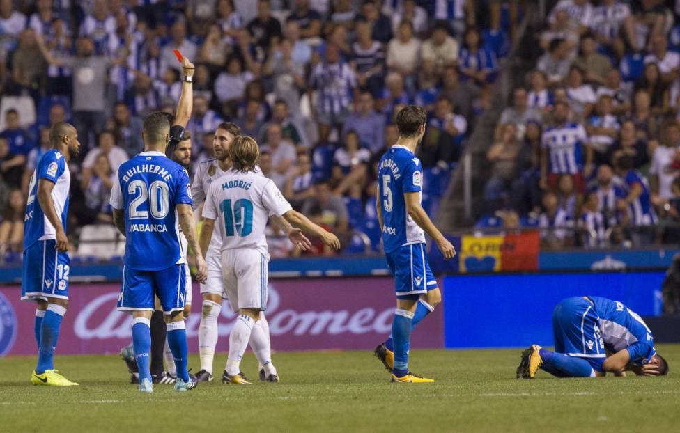 Sergio Ramos - Deportivo La Crona - دپورتیوو لا کروینا - رئال مادرید - اخراج مدافع اسپانیایی رئال مادرید