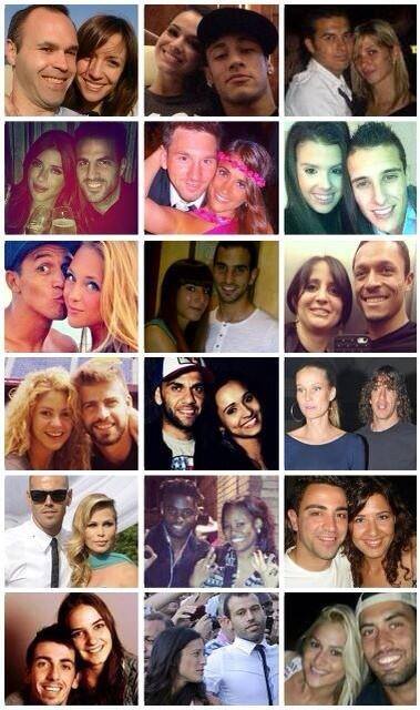 Barça players with their wives or girlfriends 